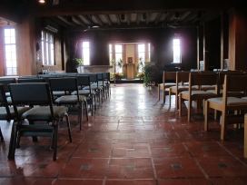 The main chapel at the Miramar Retreat Center in Duxbury, Mass.